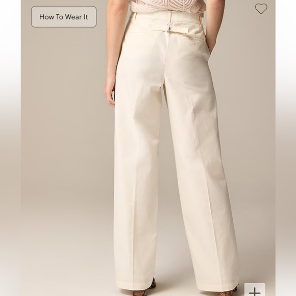 J crew Full-length wide-leg trouser in cotton blend - Picture 3 of 5